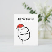 Christmas Le Me Memes Poker Face Custom EDITABLE Feestdagenkaart (Staand voorkant)