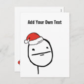 Christmas Le Me Memes Poker Face Custom EDITABLE Feestdagenkaart (Voorkant / Achterkant)