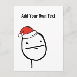 Christmas Le Me Memes Poker Face Custom EDITABLE Feestdagenkaart