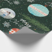 Christmas Leaf Snowflake Ornamenten Aangepaste naa Cadeaupapier (Hoek)