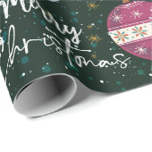 Christmas Leaf Snowflake Ornamenten Aangepaste naa Cadeaupapier (Rol Hoek)