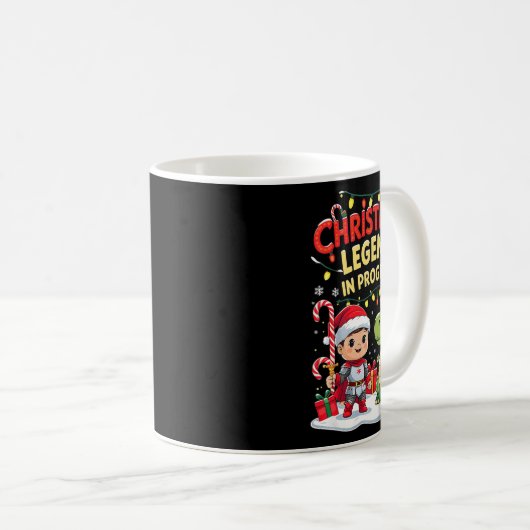 Christmas Legend In Progress Cute Holiday Knight A Koffiemok (Voorkant rechts)