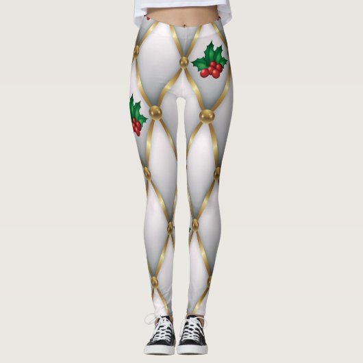 Christmas Leggings – Festive Holiday Pattern  (Voorkant)