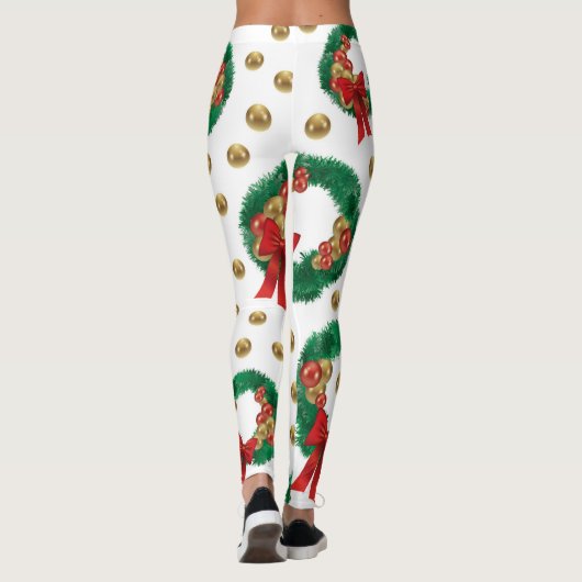 Christmas Leggings – Festive Holiday Pattern (Achterkant)