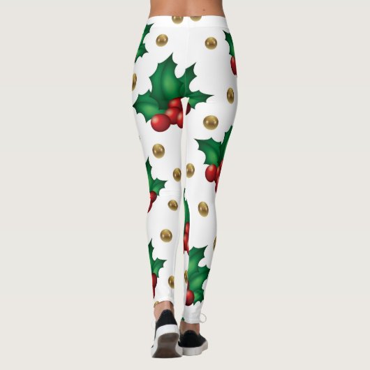 Christmas Leggings – Festive Holiday Pattern (Achterkant)