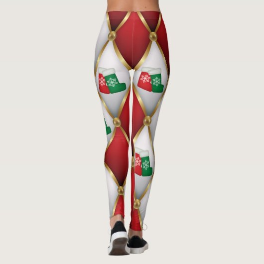 Christmas Leggings – Festive Holiday Pattern (Achterkant)