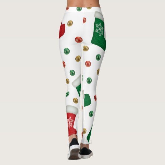 Christmas Leggings – Festive Holiday Pattern (Achterkant)