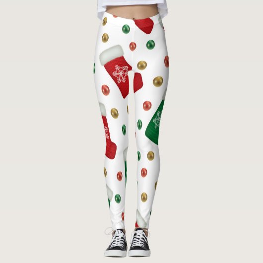 Christmas Leggings – Festive Holiday Pattern  (Voorkant)
