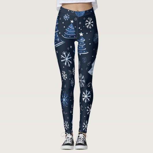 Christmas Leggings – Festive Holiday Pattern  (Voorkant)