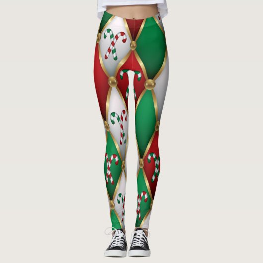 Christmas Leggings – Festive Holiday Pattern  (Voorkant)