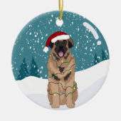 Christmas Leonberger   Keramisch Ornament (Voorkant)