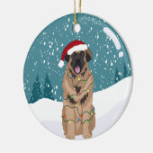 Christmas Leonberger   Keramisch Ornament (Links)