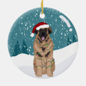 Christmas Leonberger   Keramisch Ornament (Achterkant)