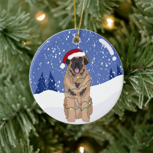 Christmas Leonberger  Keramisch Ornament (Boom)