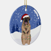 Christmas Leonberger  Keramisch Ornament (Rechts)