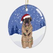 Christmas Leonberger  Keramisch Ornament (Links)