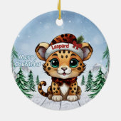 Christmas Leopard Spots Kitty Cat Lovers 🐆🐈🐾 Keramisch Ornament (Achterkant)