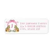 Christmas Leopard Wreath Monogram Etiket (Voorkant)