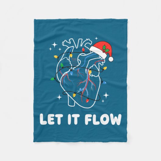 Christmas Let It Flow Cardiac Heart Funny Nurse Ho Fleece Deken (Voorkant)