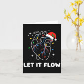 Christmas Let It Flow Cardiac Heart Funny Nurse Ho Kaart (Gele Bloem)