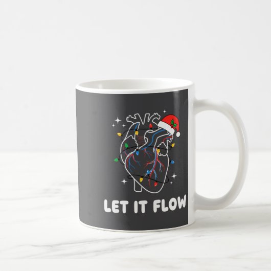 Christmas Let It Flow Cardiac Heart Funny Nurse Ho Koffiemok (Rechts)