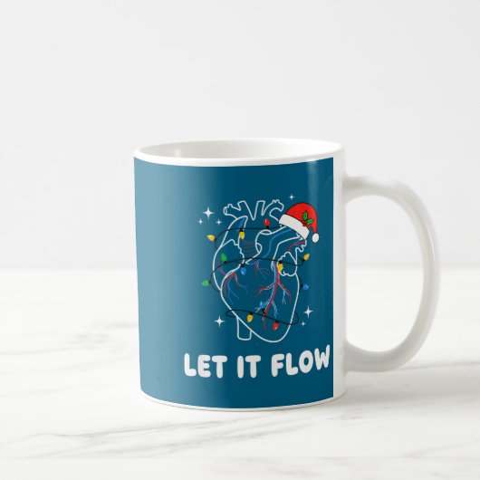 Christmas Let It Flow Cardiac Heart Funny Nurse Ho Koffiemok (Rechts)