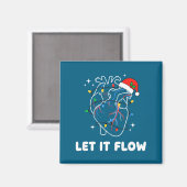 Christmas Let It Flow Cardiac Heart Funny Nurse Ho Magneet (Voorkant / Achterkant)