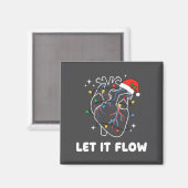 Christmas Let It Flow Cardiac Heart Funny Nurse Ho Magneet (Voorkant / Achterkant)