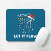Christmas Let It Flow Cardiac Heart Funny Nurse Ho Muismat (Met muis)