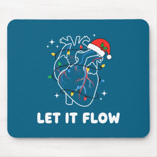 Christmas Let It Flow Cardiac Heart Funny Nurse Ho Muismat (Voorkant)