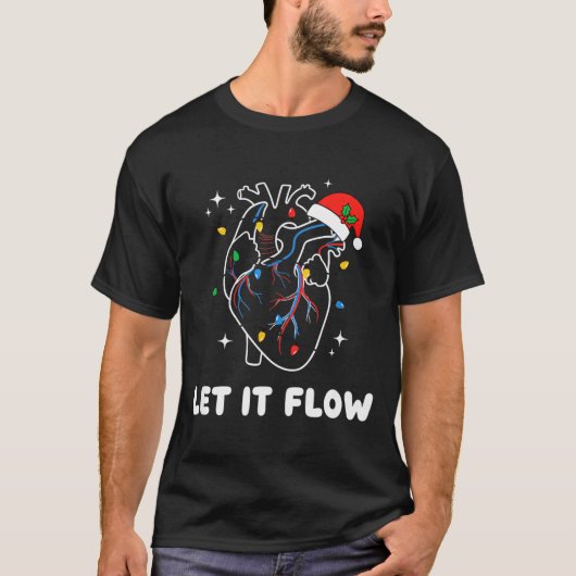 Christmas Let It Flow Cardiac Heart Funny Nurse Ho T-shirt (Voorkant)
