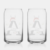 Christmas Letter A Initial – Festive Holiday Desig Blikvorm Glas (Achterkant)