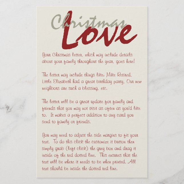 CHRISTMAS LETTER CUSTOM (Voorkant)