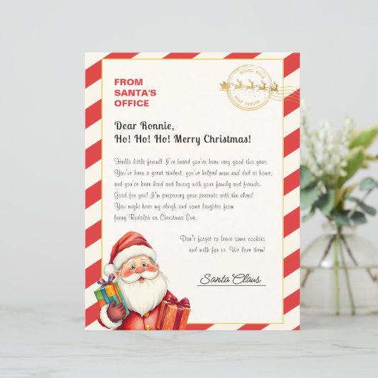 Christmas Letter From Santa From North Pole Office (Staand voorkant)