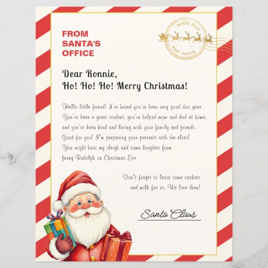 Christmas Letter From Santa From North Pole Office (Voorkant)