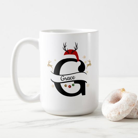 Christmas Letter G Alphabet Koffiemok (Met donut)