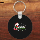 Christmas Letter J For Jesus Christian Candy Cane  Sleutelhanger (Voorkant)