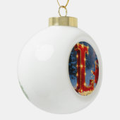 Christmas Letter L Ornament | Red Gold Monogram (Links)