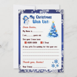 Christmas Letter to Santa Winter Wonderland Kaart
