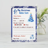 Christmas Letter to Santa Winter Wonderland  Kaart (Staand voorkant)