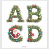 Christmas Letter Wreaths Sticker (Vel)