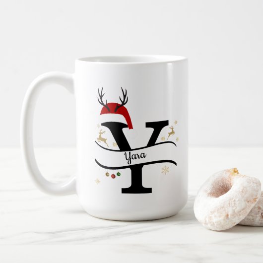 Christmas Letter Y Alphabet Koffiemok (Met donut)