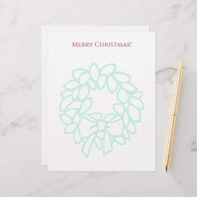 Christmas letterhead with elegant wreath watermark briefhoofd (Voorkant / Achterkant in situ)