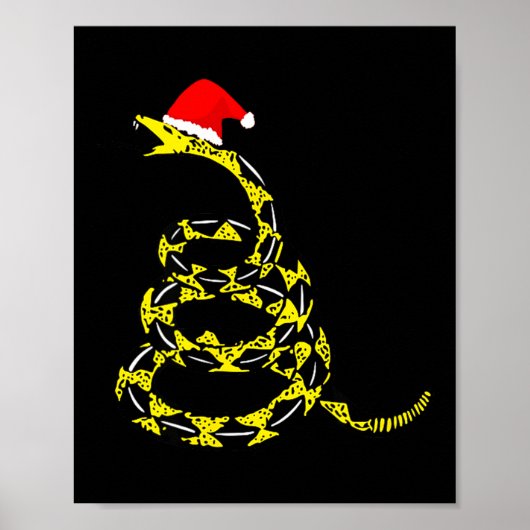 Christmas Libertarian Gadsden Don't Tread Snake  Poster (Voorkant)