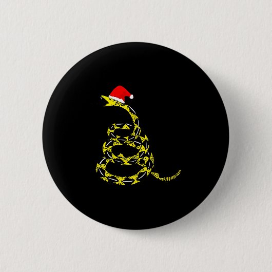 Christmas Libertarian Gadsden Don't Tread Snake Ronde Button 5,7 Cm (Voorkant)
