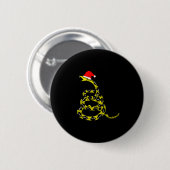 Christmas Libertarian Gadsden Don't Tread Snake Ronde Button 5,7 Cm (Voorkant /achterkant)