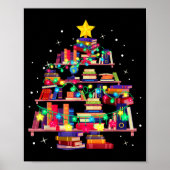 Christmas Library Tree Love Reading Books Nerd Tea Poster (Voorkant)