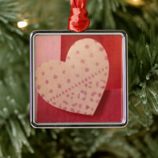 "CHRISTMAS LIEFT MET HEART* ORNAM EN GIFT METALEN ORNAMENT (Boom)