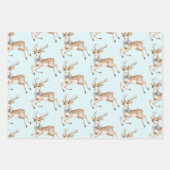 Christmas Light Blue Snowflakes Deer Coconut   Inpakpapier Vel (Voorkant 3)
