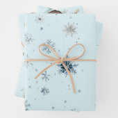 Christmas Light Blue Snowflakes Deer Coconut   Inpakpapier Vel (In situ)